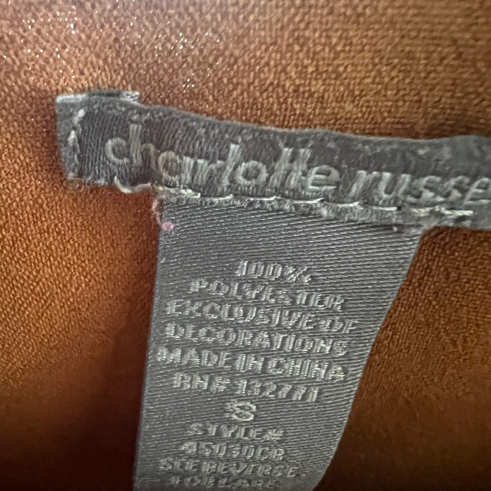 Charlotte Russe Women's Button-Front Cami Top - Caramel - Picture 2 of 5